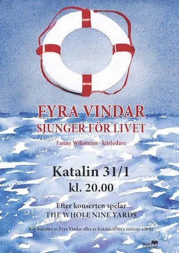 Konsertaffisch: Fyra Vindar sjunger för livet, Katalin 31/1 kl. 20.00